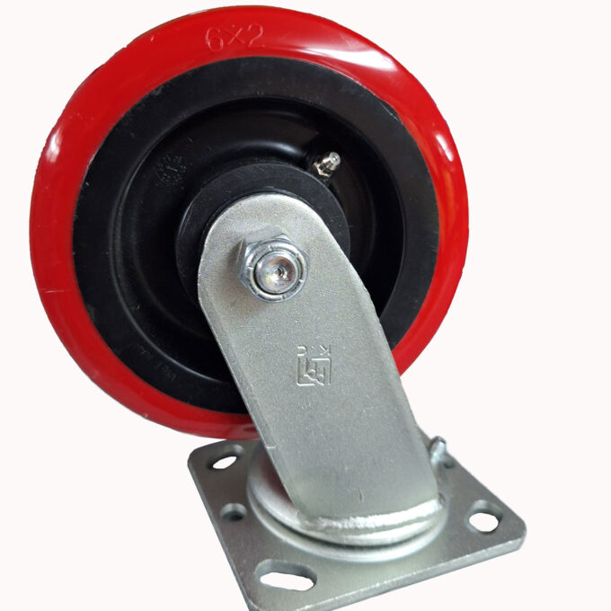 Casters 1 6X2 Red Wheel