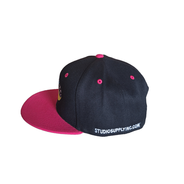 SSR® hot pink and black snapback hat side view left